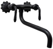 Baterie bucatarie prindere perete pipa lunga mobila, model cu broderie, negru mat TRENDY'S