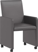 vidaXL Scaune de dining cu roți cu roți 2 pcs Gri 57 x 66 x 94 cm
