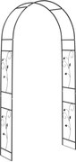 vidaXL Arc de Grădină Floral Negru 115 x 37 x 231 cm