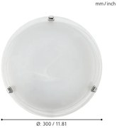 Plafonieră SALOME Eglo 7186, 1xE27/60W/230V, sticlă de alabastru