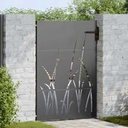 vidaXL Poartă de grădină Negru 85 x 125 cm Oțel vopsit în pulbere