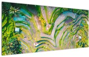 Tablou cu lanuri de orez din privire de sus (120x50 cm)