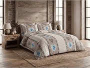 Lenjerie de pat creponata HEART RETRO POLY maro Dimensiune lenjerie de pat: 70 x 90 cm | 140 x 200 cm
