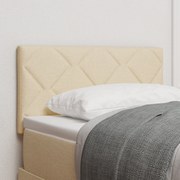 vidaXL Tăblie cap cu lumini cu bandă LED Ajustabil Crem 80 cm țesătură