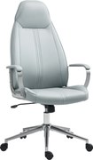 HOMCOM Fotoliu birou fauteuil de birou înălțime reglabilă funcție de balans cu rotile pivotante 68 x 65 x 119-128,5 cm gri | Aosom Romania