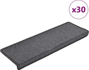 vidaXL Covorașe pentru scări, 30 buc., 65x21x4 cm, gri închis, cu margini dreptunghiulare