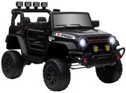 AIYAPLAY Mașină electrică pentru copii UTV cu telecomandă 2,4G, 2 motoare de 12 V, muzică, claxon, lumini LED, 100x63x65cm, negru | Aosom Romania