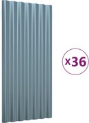 vidaXL Panouri de acoperiș 36 buc. oțel galvanizat gri 80x36 cm