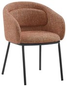 Scaun cu cotiere FLORENZ, material textil rosu ruginiu
