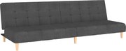 vidaXL Canapea extensibilă cu 2 locuri, gri închis, textil