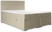 Pat matrimonial Boxspring 160 cm Morcano (bej) (cu sp. depozitare). 1044275
