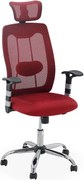 Scaun ergonomic OFF 988 vișiniu, tetieră și suport lombar reglabil