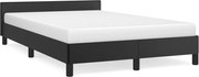 vidaXL Cadru de pat fără saltea Negru piele artificială