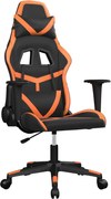 vidaXL Scaun de jocuri, negru și oranj, piele ecologică