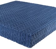 Cearşaf elastic cu blăniţă INVERNO, albastru închis 90 x 200 cm