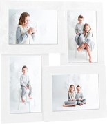 vidaXL Ramă foto colaj, alb, 4x (13x18 cm) foto, MDF