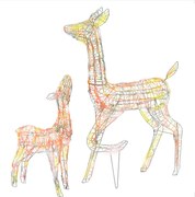 vidaXL Decorațiune de Crăciun familie reni 160 LED-uri colorat acril