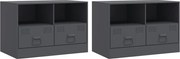 vidaXL Comodă TV, 2 buc., antracit, 67x39x44 cm, oțel