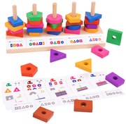 Jucărie Montessori din lemn cu sortare de forme