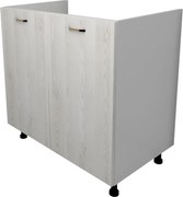 Corp Masca Chiuveta Lecce, 2 Usi, Pin Alb/Alb, 80 x 50 x 80 cm