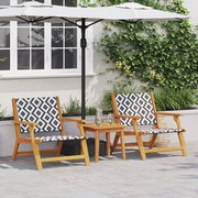 vidaXL Scaune de Grădină cu Masă 3 pcs Negru 45 x 45 x 40 cm