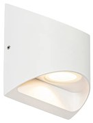 Lampă de perete exterioară modernă albă cu LED 2 lumini IP54 - Mal