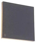 Aplică de perete de design din aluminiu gri 15 cm cu LED integrat 9W - Skyf