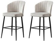 Set de scaune de bar Rubi Cream and Black, 2 buc., 2 buc.