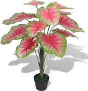 vidaXL Plantă artificială Caladium cu ghiveci, 85 cm, verde și roșu