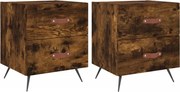 vidaXL Noptiere, 2 buc., stejar fumuriu, 40x35x47,5 cm, lemn compozit