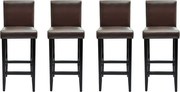 vidaXL Scaune de bar, 4 buc., maro închis, piele ecologică
