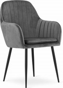 Scaun Bucatarie/Dining Moreno Catifea Gri Inchis