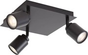 Spot modern pentru baie negru pătrat 3 lumini IP44 - Ducha