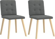 vidaXL Scaune de sufragerie, 2 buc., gri închis, material textil