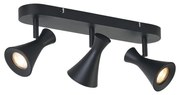 Spot modern de plafon negru cu 3 lumini reglabil - Triangle
