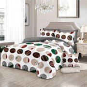 Lenjerie de pat 2 persoane, bumbac finet, 6 piese, 2 fete, SP543