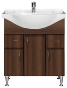 Dulap inferior Bianca Plus 75 cu lavoar, culoare Aida nuc