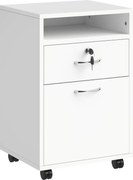 HOMCOM comoda din lemn, cu sertar, 40x35x60 cm, alb | Aosom Ro