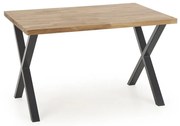 Masa de bucaterie Apex 120 - lemn masiv, stejar / negru