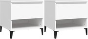 vidaXL Mese laterale, 2 buc., alb, 50x46x50 cm, lemn compozit