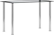 vidaXL Masă de bucătărie, negru/transparent, 120 x 60 x 75 cm, sticlă