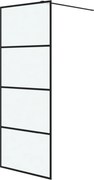 vidaXL Perete cabină duș walk-in negru 80x195 cm sticlă ESG mată