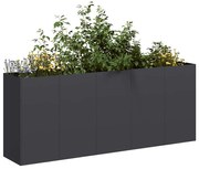 vidaXL Jardinier negru 200x40x80 cm Oțel laminat la rece