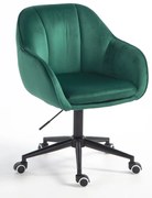 HR2055K Scaun Verde din Catifea cu Bază Neagră