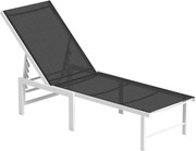 Outsunny Șezlong pentru Grădină Reglabil pe 5 Niveluri și Sezut din Plasă, 60x166x84 cm, Gri | Aosom Romania