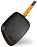 Tigaie grill Fackelmann Soft Collection 688623, 28x4 cm, Inductie si cuptor, Maner moale, Negru