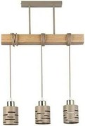 Lustru suspendat pe cablu ELEN 3xE27/35W/230V bej/auriu/maro
