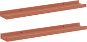 vidaXL Raft de perete cu raft 2 pcs Roșu 60 x 9 x 3 cm Lemn compozit