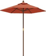 vidaXL Umbrelă de soare de grădină stâlp din lemn cărămiziu 196x231 cm