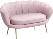 HOMCOM Canapea de 2 Locuri cu Brațe, Canapea Modernă cu Șezut Căptușit pentru Dormitor și Sufragerie, 130x77x77 cm, Roz | Aosom Romania